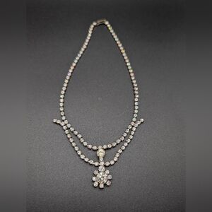 Vintage Jay Kel Sterling Rhinestone Choker Necklace – Art Deco 1930s